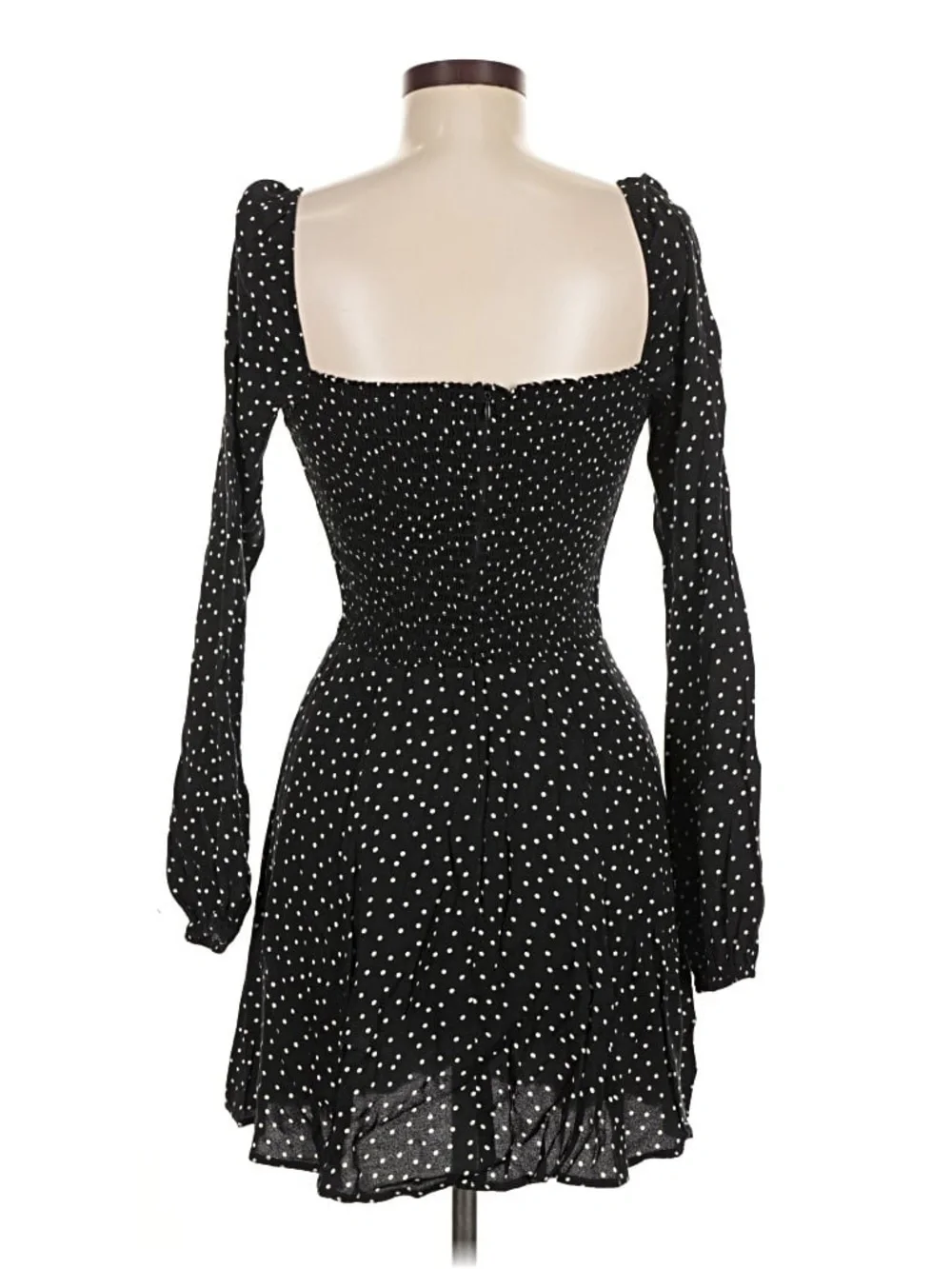 Reformation Black Polka‎ Dot Sweetheart Mini Dress Size 6 Preowned